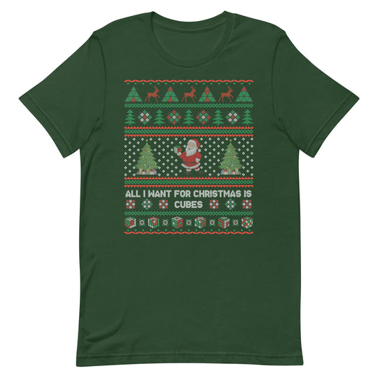 All I Want For Christmas Is Cubes - Rubik's Cube Shirt | SpeedCubeShop