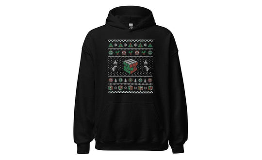 Rubik's Cube Snowman Ugly Christmas Hoodie | SpeedCubeShop