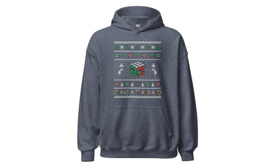 Rubik's Cube Snowman Ugly Christmas Hoodie | SpeedCubeShop