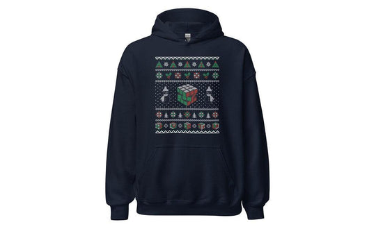 Rubik's Cube Snowman Ugly Christmas Hoodie | SpeedCubeShop