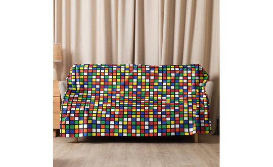 Scrambled Rubik's Cube Sherpa Blanket | SpeedCubeShop