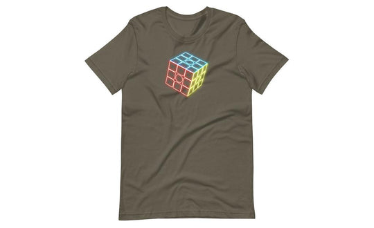 Neon Cube (Dark) - Rubik's Cube Shirt | SpeedCubeShop